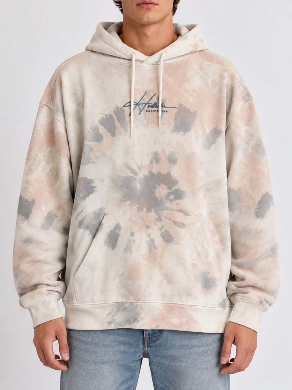 Hollister California Men’s Tie Dye Oversized Hoodie Pastel Size L